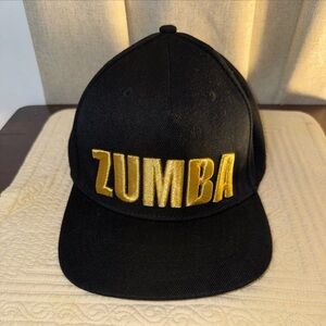 Zumba Embroidered Black and Gold 100% Real Snapback Hat. New with tags.